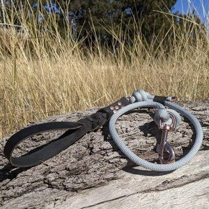 Dog leash rope & leather